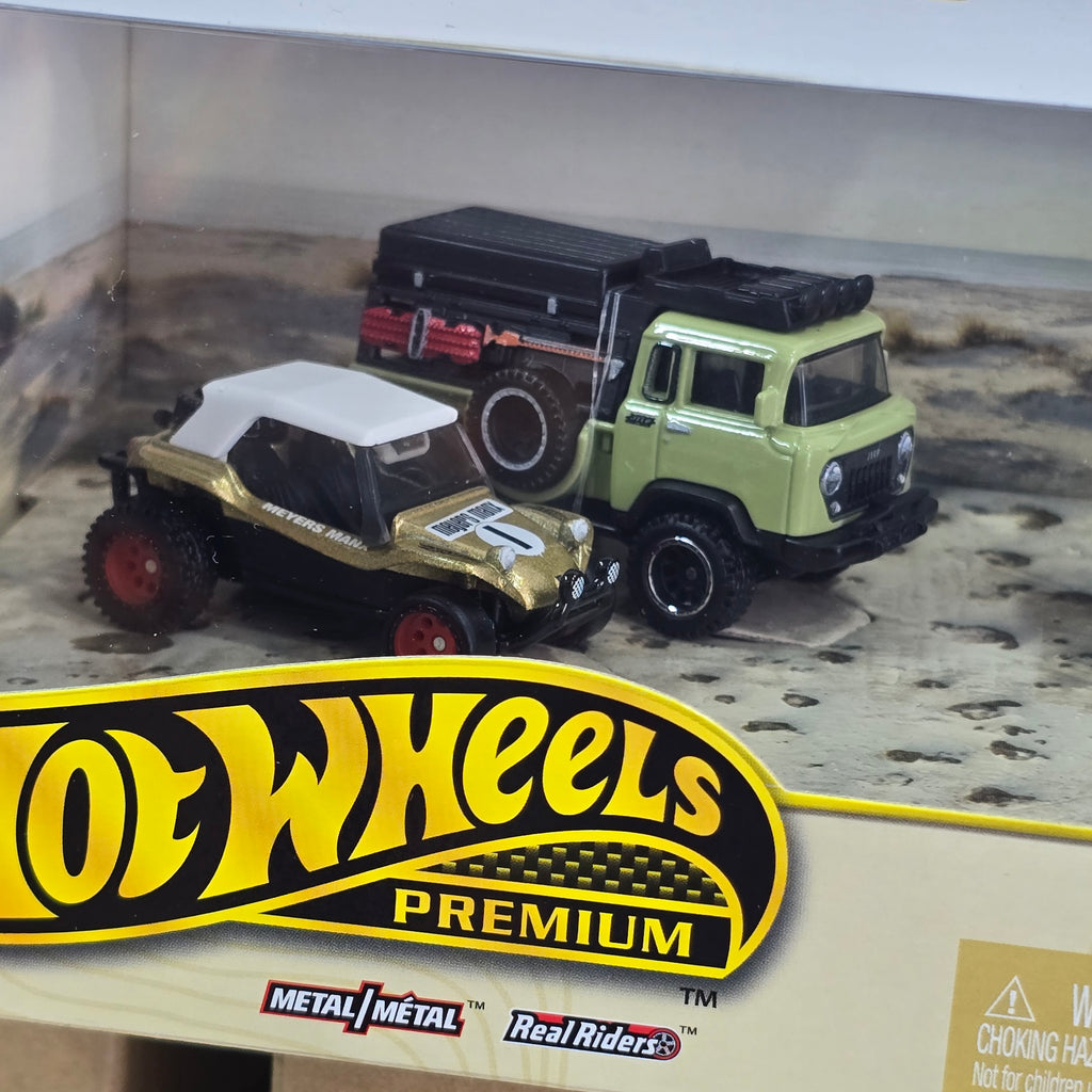 HOT WHEELS PREMIUM BOX SET GARAGE - 5 PCS CAR DESERT DIORAMA