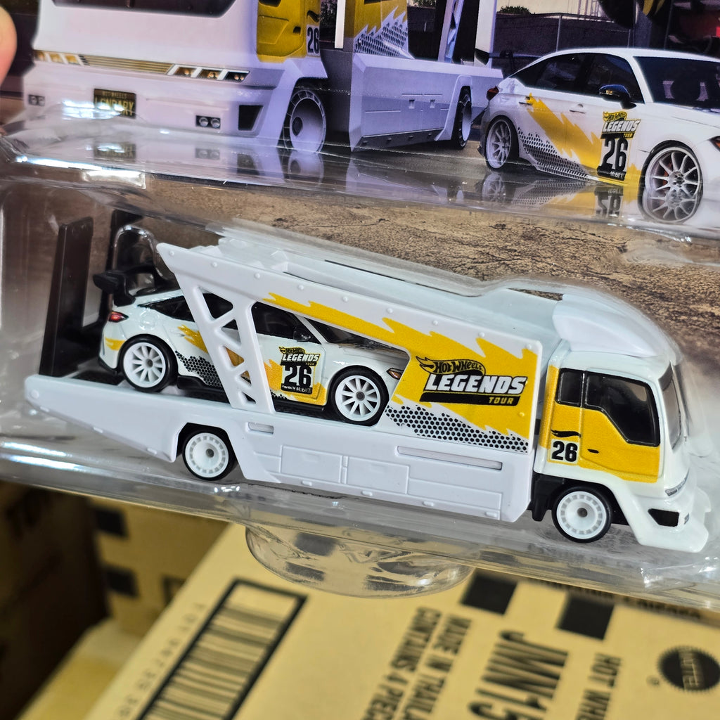 HOT WHEELS PREMIUM TEAM TRANSPORT ’24 HONDA CIVIC TYPE R + KOUSOKU HAULER LEGENDS TOUR