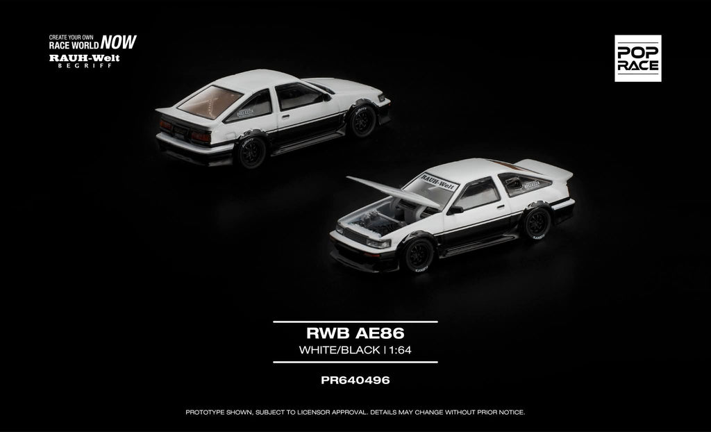 [PRE ORDER] POP RACE AE86 - WHITE BLACK CODE PR640496