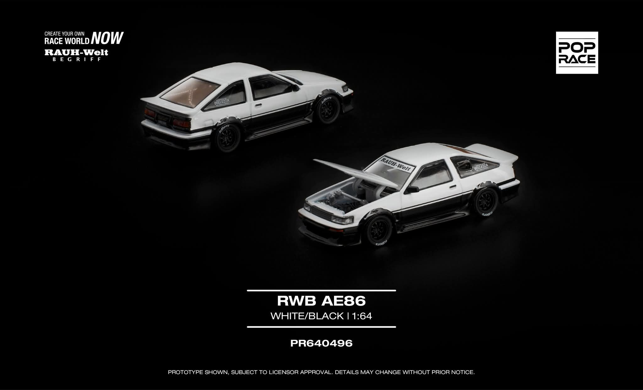 [PRE ORDER] POP RACE AE86 - WHITE BLACK CODE PR640496