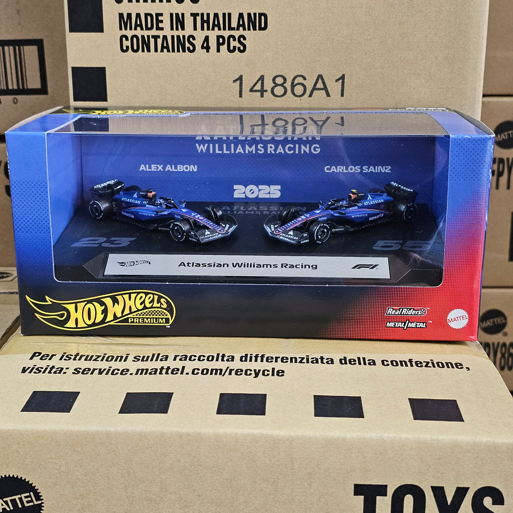 HOT WHEELS PREMIUM WILLIAMS F1 TEAM TWIN BOX 2025 ALBON & SAINT