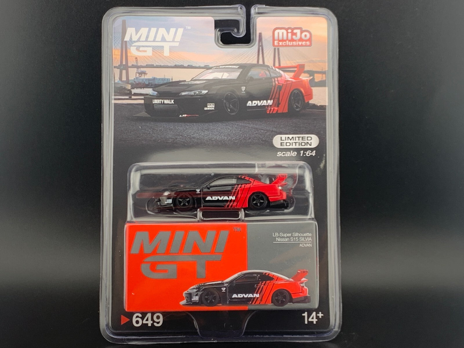 MINI GT LB-SUPER SILHOUETTE NISSAN S15 SILVIA ADVAN MIJO EXCLUSIVE BLISTER #649
