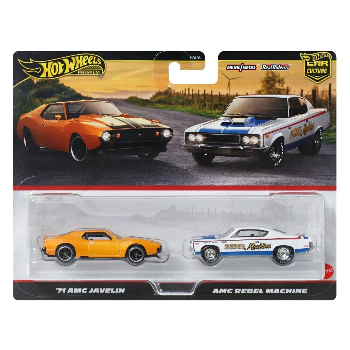 HOT WHEELS PREMIUM TWIN PACK '71 AMC JAVELIN + AMC REBEL MACHINE