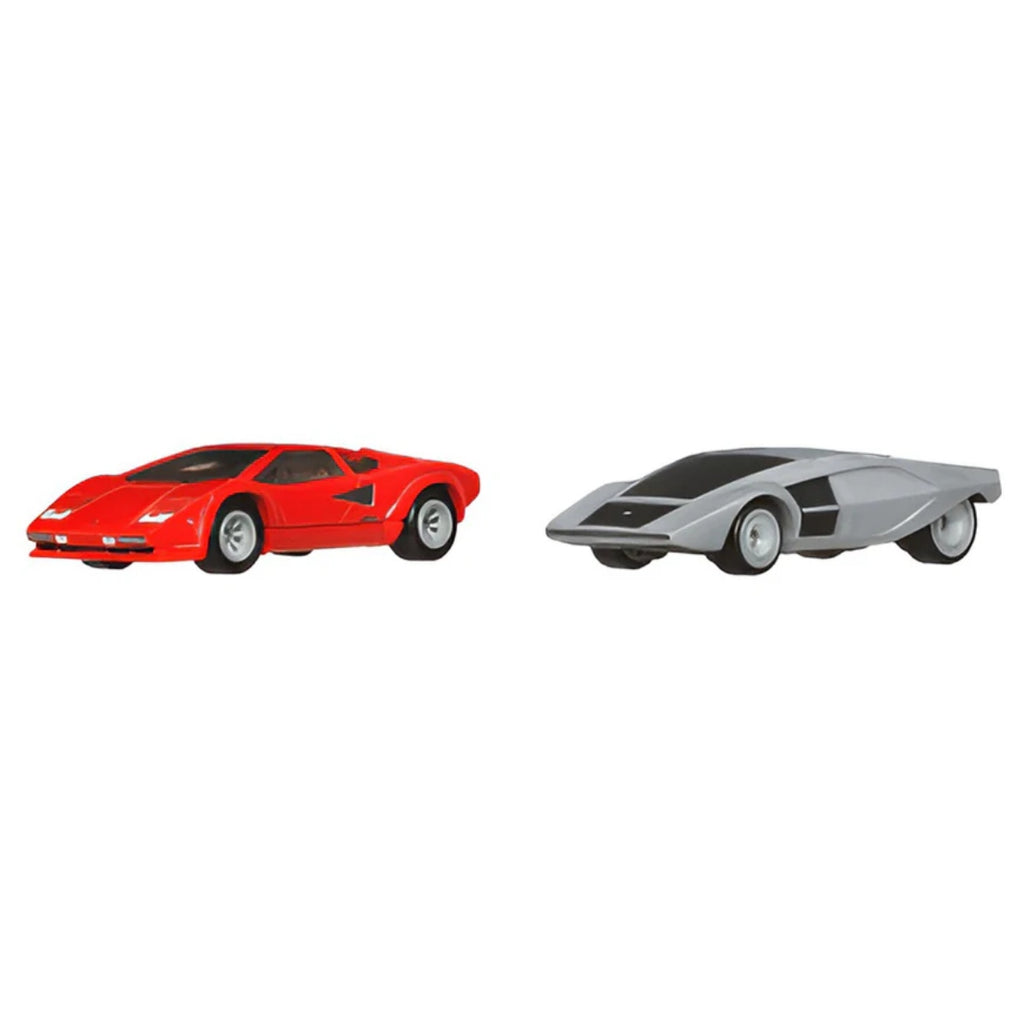 HOT WHEELS PREMIUM TWIN PACK LAMBORGHINI COUNTACH LP5000 QV + LANCIA STRATOS ZERO
