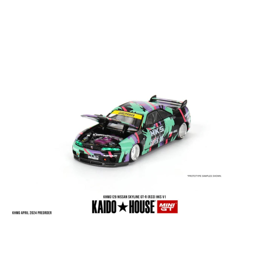 KAIDO HOUSE x MINI GT NISSAN SKYLINE GT-R R33 HKS V1 KHMG129 #129