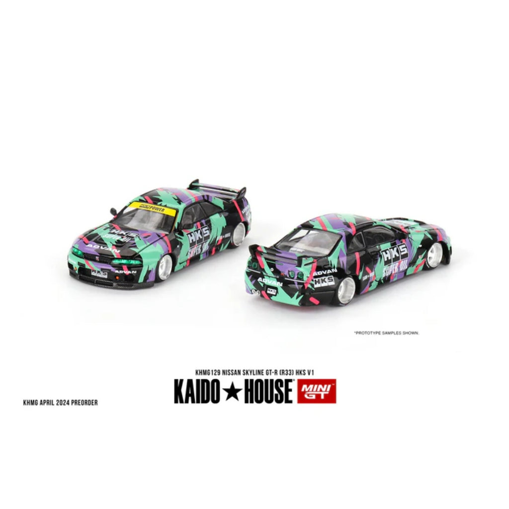 KAIDO HOUSE x MINI GT NISSAN SKYLINE GT-R R33 HKS V1 KHMG129 #129