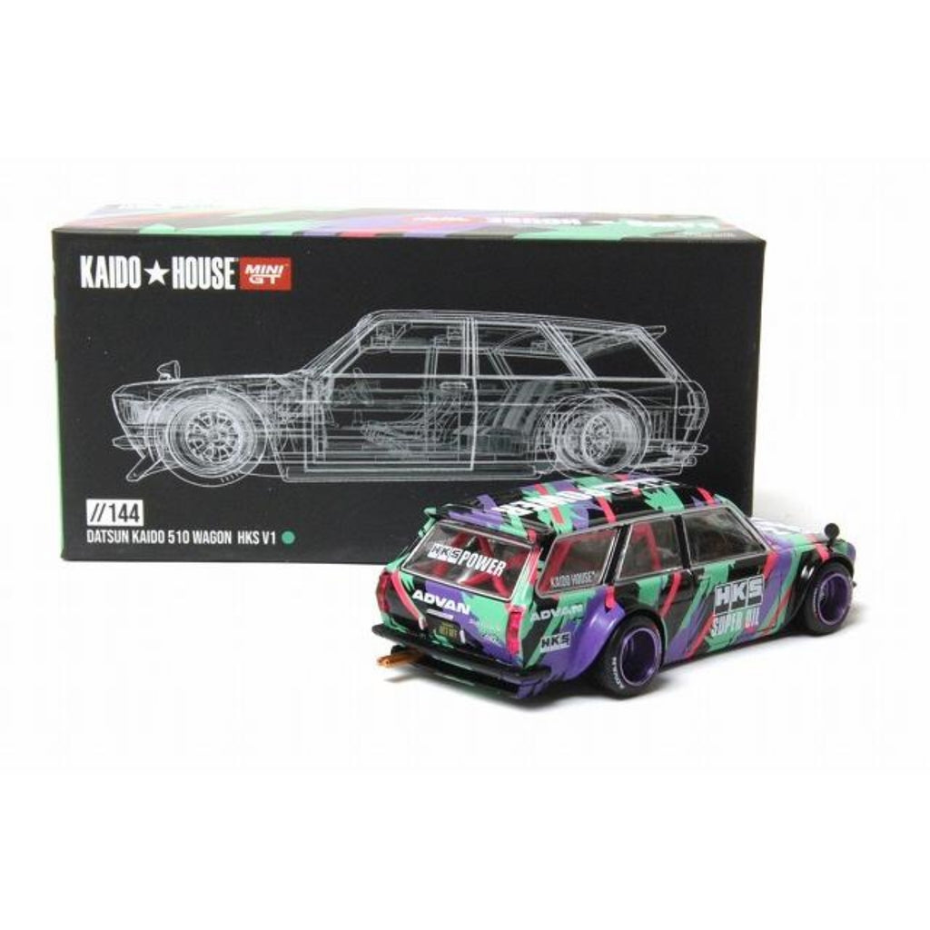 KAIDO HOUSE x MINI GT DATSUN KAIDO 510 HKS V1 KHMG144 #144