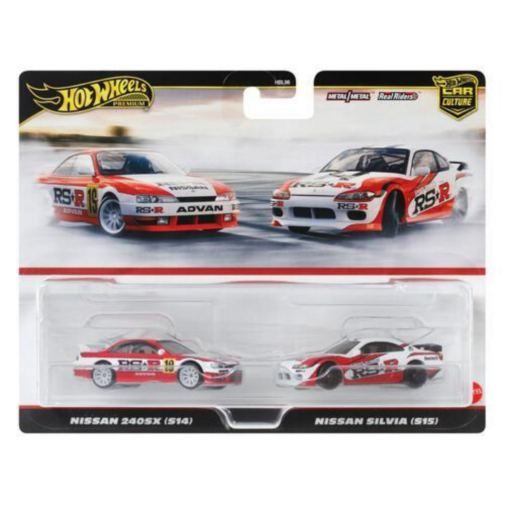 HOT WHEELS PREMIUM TWIN PACK NISSAN 240SX (S14) + NISSAN SILVIA (S15)